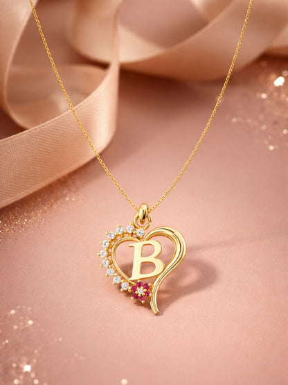 A To Z Letter Heart Initial Gold Short Necklace for Women