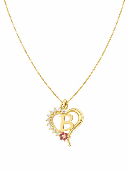 A To Z Letter Heart Initial Gold Short Necklace for Women