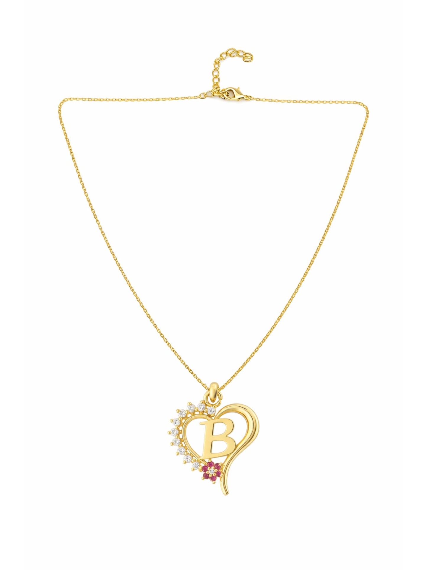 A To Z Letter Heart Initial Gold Short Necklace for Women