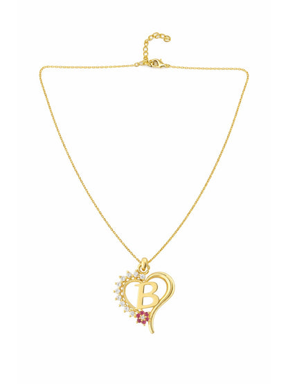 A To Z Letter Heart Initial Gold Short Necklace for Women