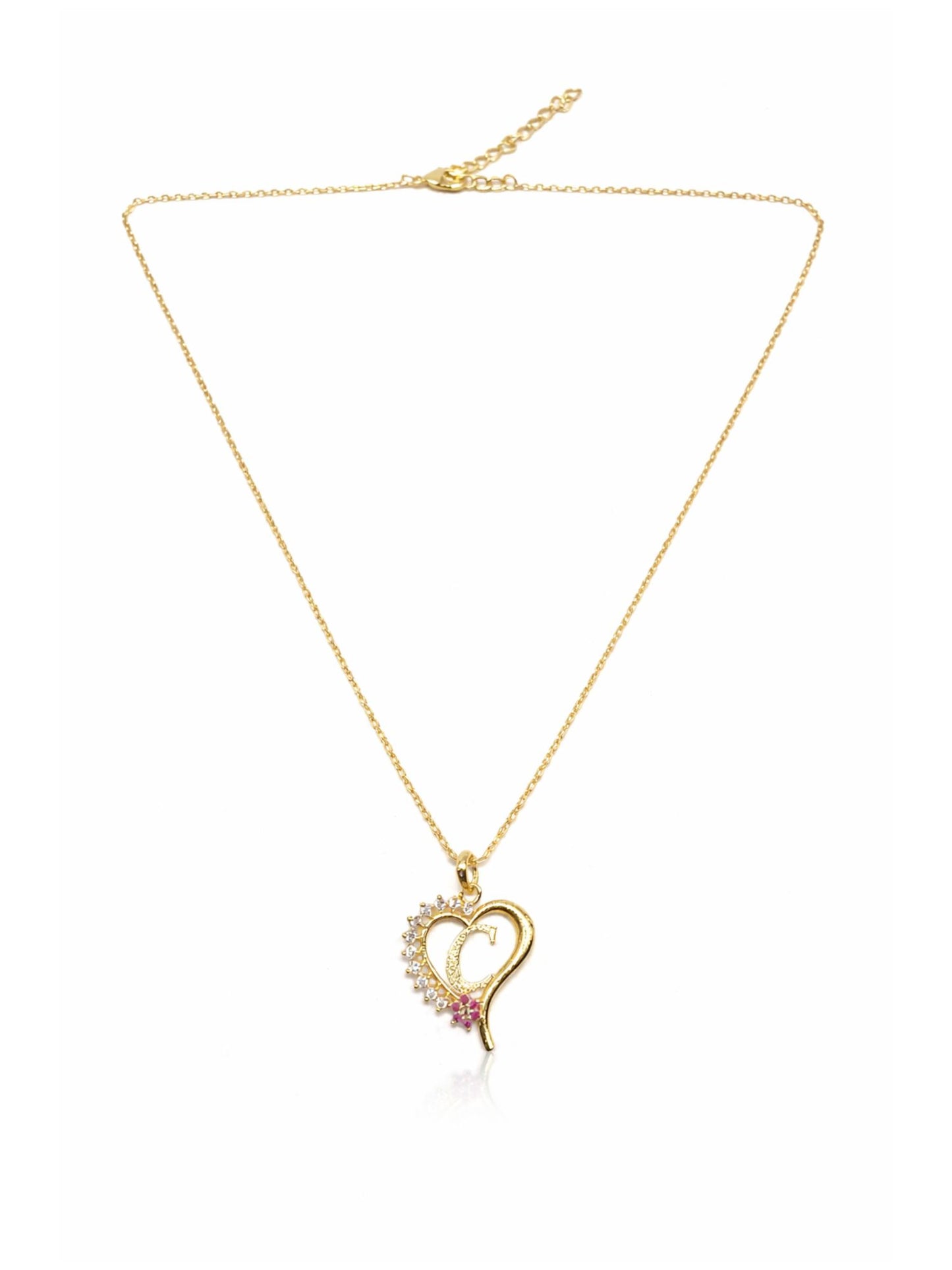 A To Z Letter Heart Initial Gold Short Necklace for Women
