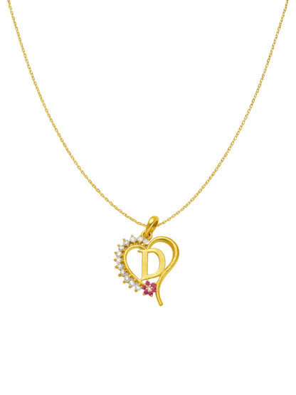 A To Z Letter Heart Initial Gold Short Necklace for Women