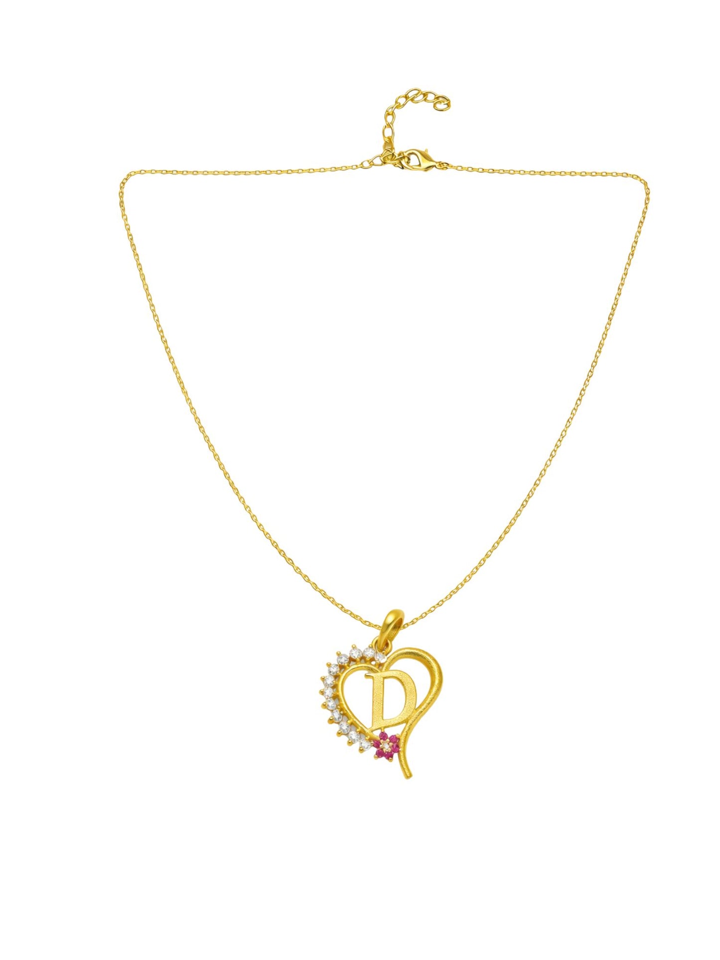 A To Z Letter Heart Initial Gold Short Necklace for Women