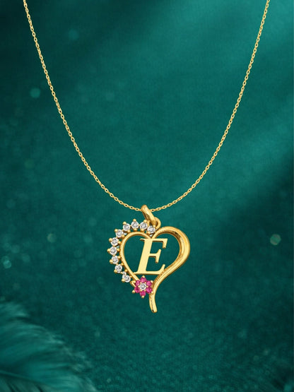 A To Z Letter Heart Initial Gold Short Necklace for Women