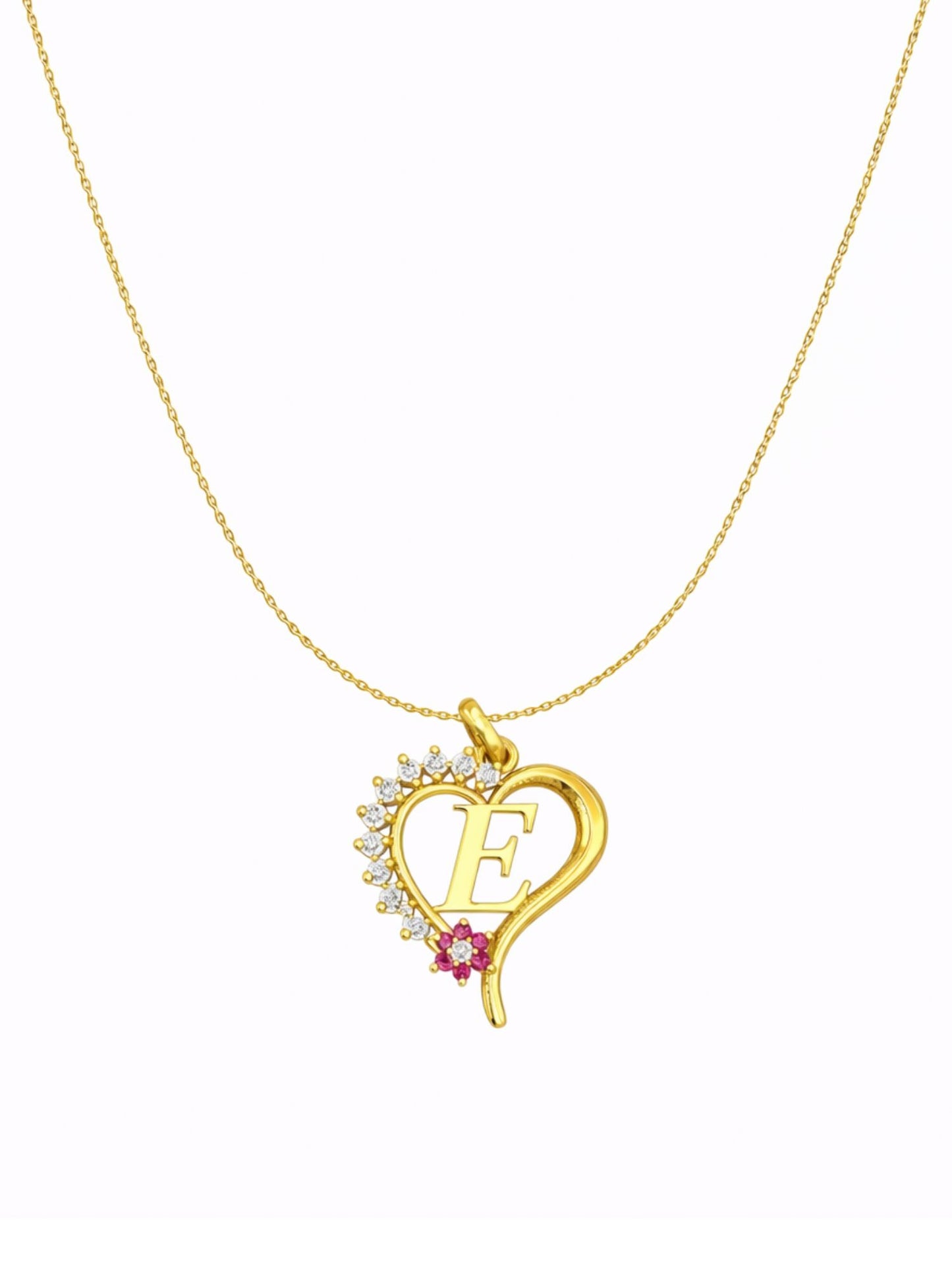 A To Z Letter Heart Initial Gold Short Necklace for Women