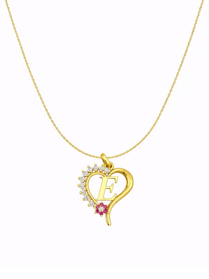 A To Z Letter Heart Initial Gold Short Necklace for Women