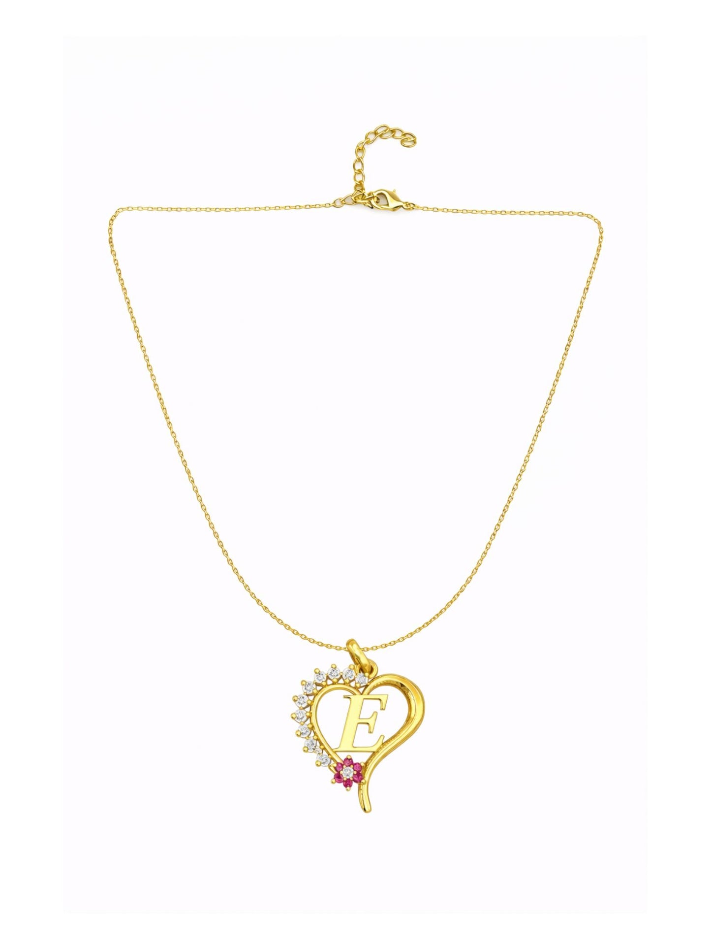 A To Z Letter Heart Initial Gold Short Necklace for Women