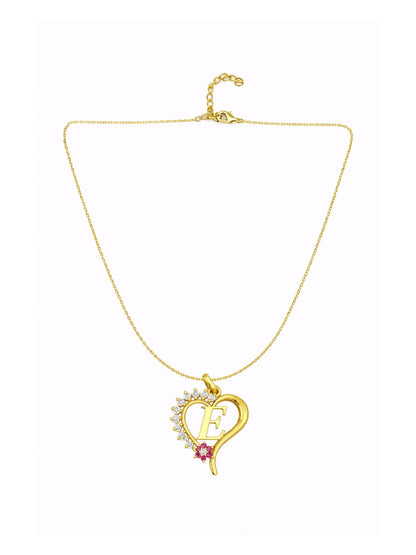 A To Z Letter Heart Initial Gold Short Necklace for Women