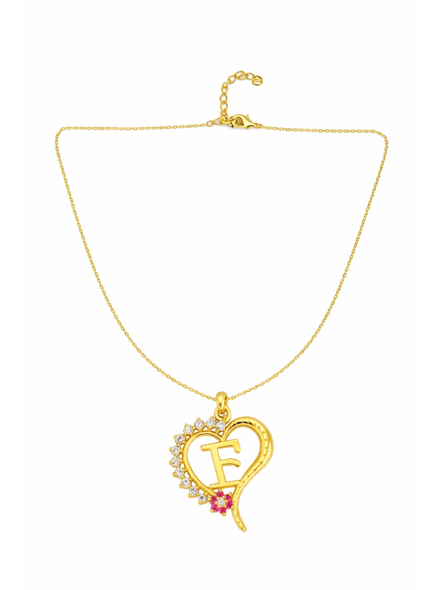 A To Z Letter Heart Initial Gold Short Necklace for Women