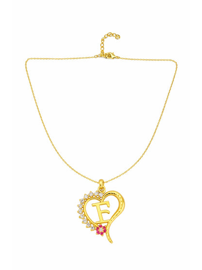 A To Z Letter Heart Initial Gold Short Necklace for Women