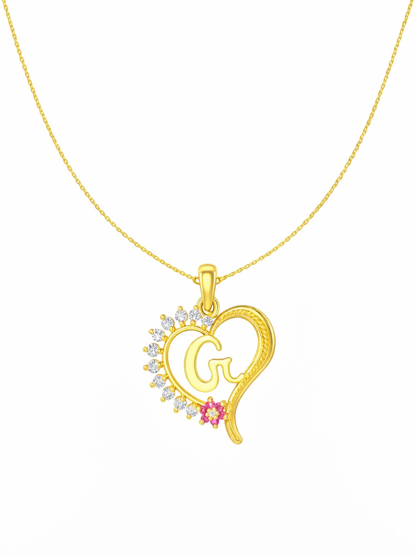 A To Z Letter Heart Initial Gold Short Necklace for Women