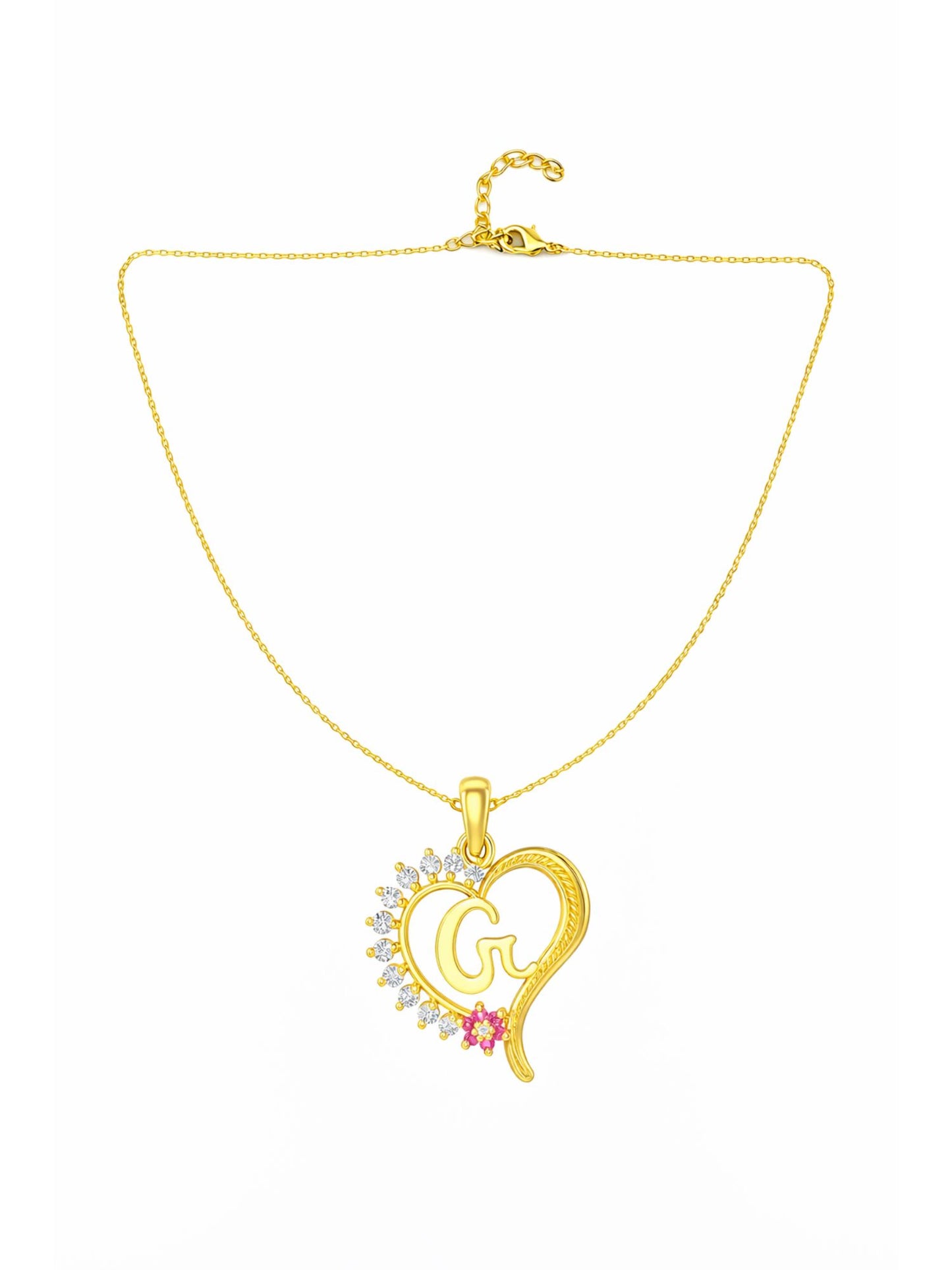 A To Z Letter Heart Initial Gold Short Necklace for Women