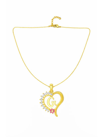 A To Z Letter Heart Initial Gold Short Necklace for Women