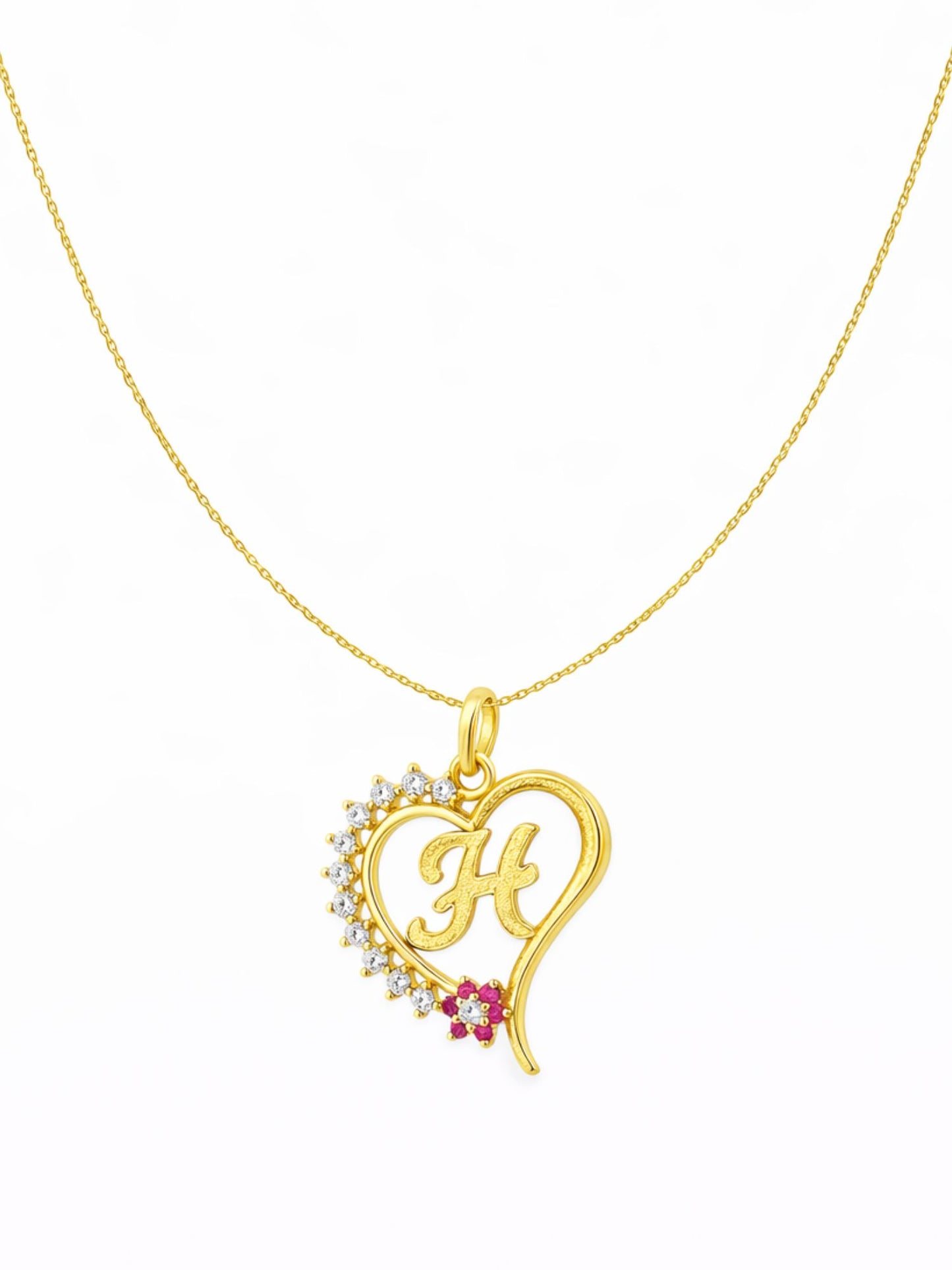 A To Z Letter Heart Initial Gold Short Necklace for Women