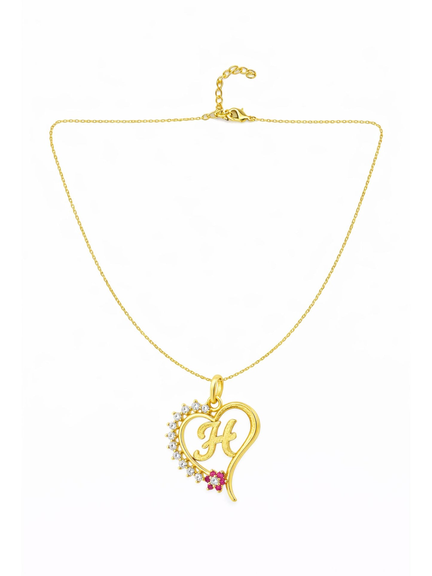 A To Z Letter Heart Initial Gold Short Necklace for Women