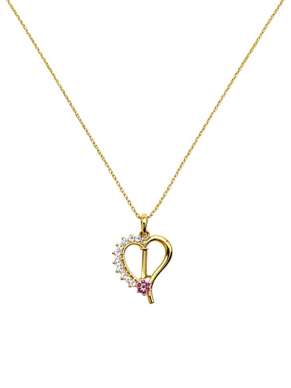 A To Z Letter Heart Initial Gold Short Necklace for Women