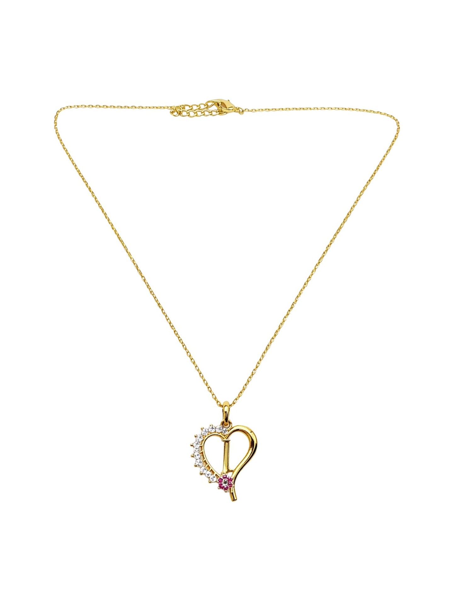 A To Z Letter Heart Initial Gold Short Necklace for Women