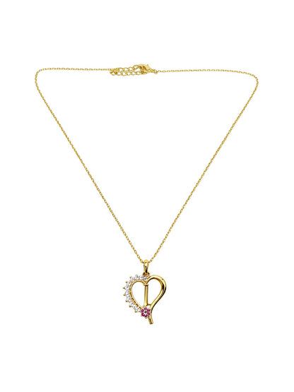 A To Z Letter Heart Initial Gold Short Necklace for Women