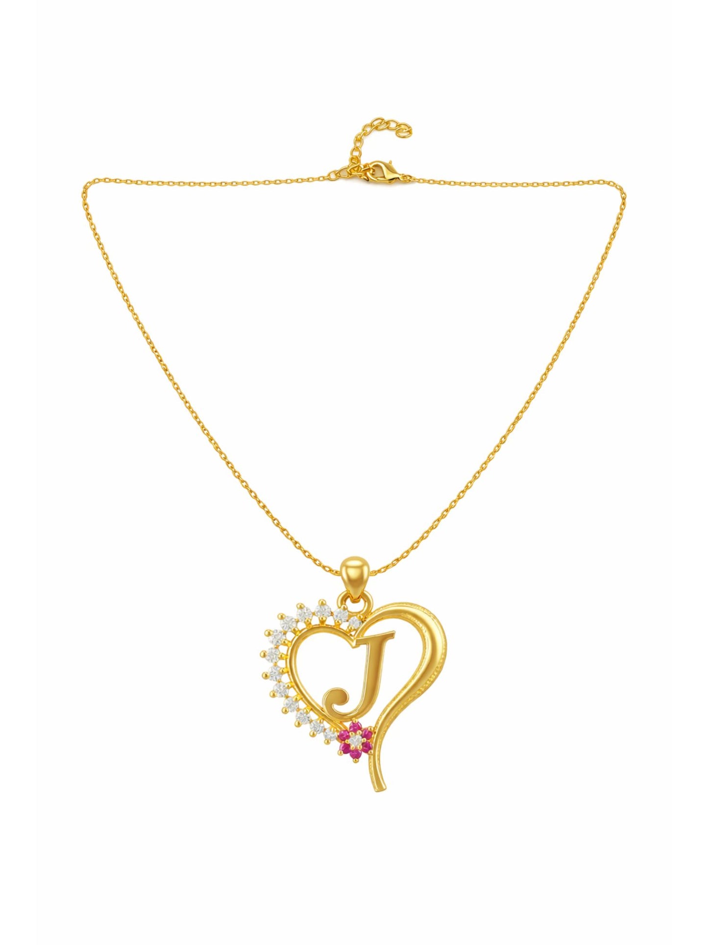 A To Z Letter Heart Initial Gold Short Necklace for Women