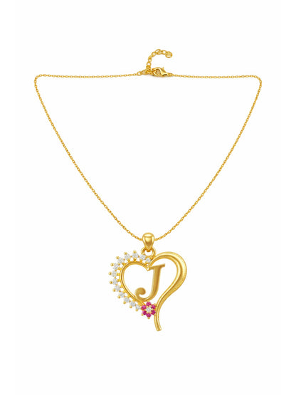 A To Z Letter Heart Initial Gold Short Necklace for Women