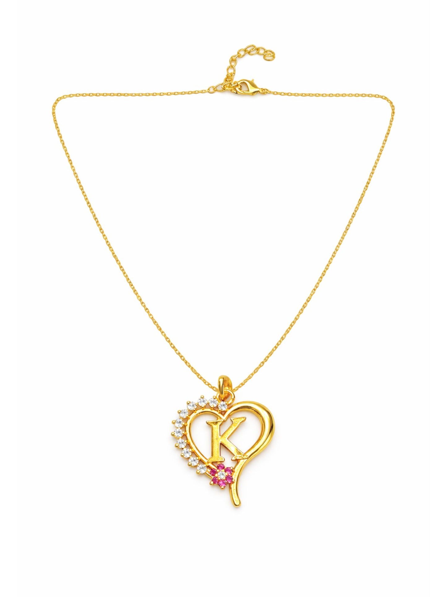 A To Z Letter Heart Initial Gold Short Necklace for Women