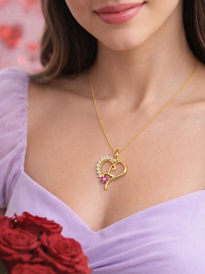 A To Z Letter Heart Initial Gold Short Necklace for Women