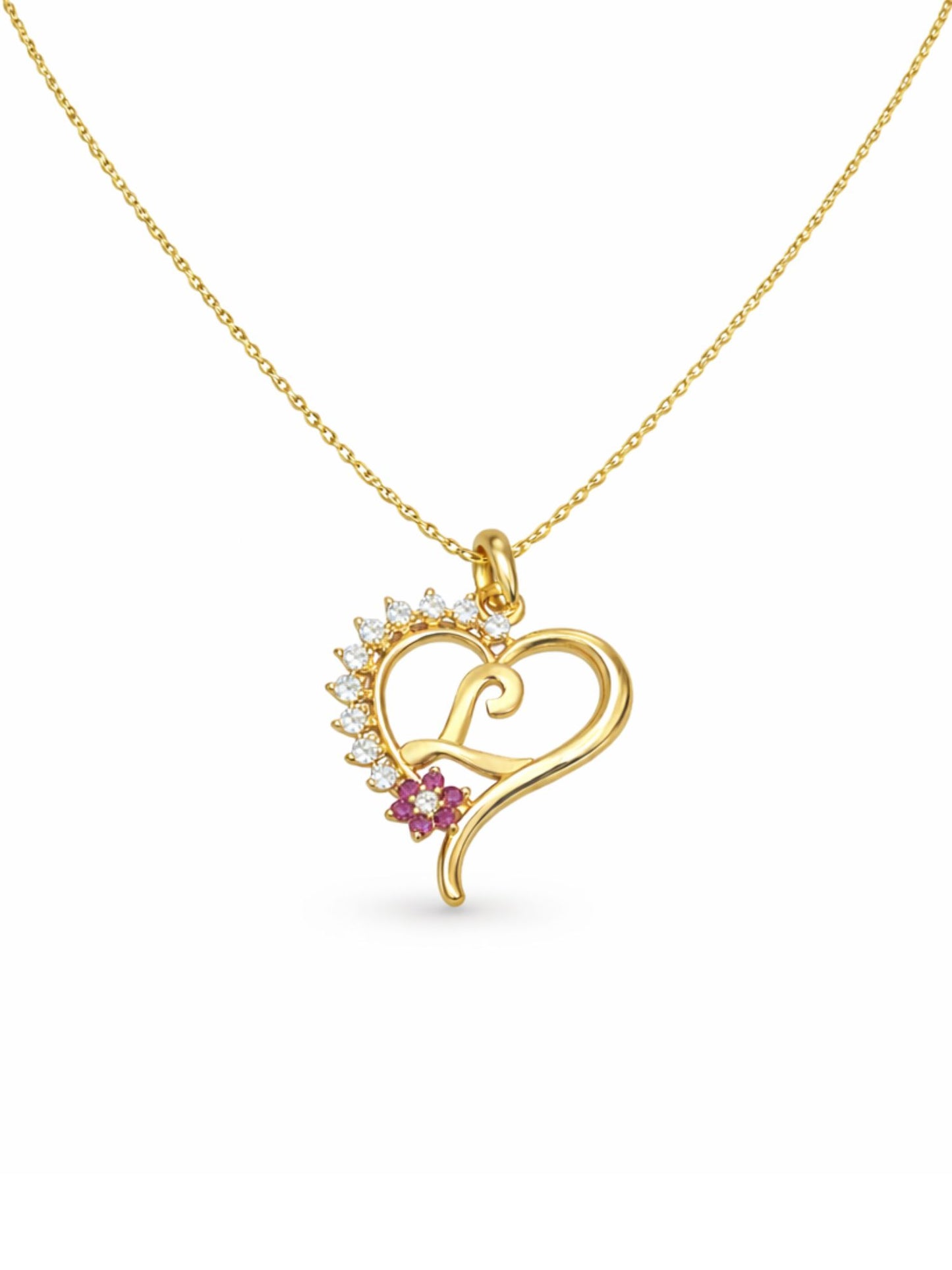 A To Z Letter Heart Initial Gold Short Necklace for Women
