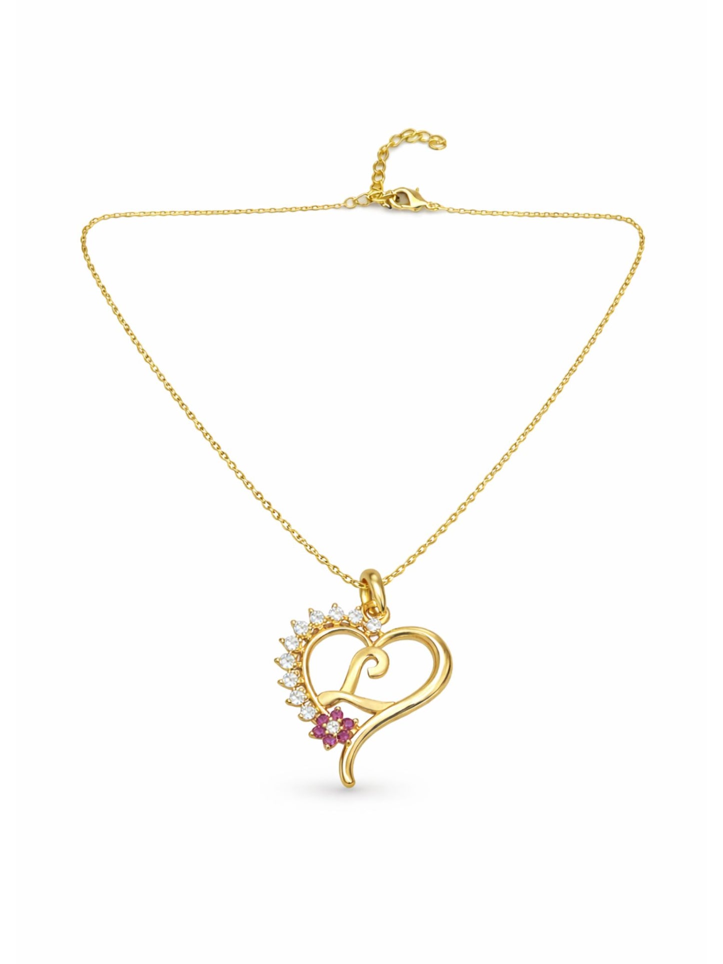 A To Z Letter Heart Initial Gold Short Necklace for Women
