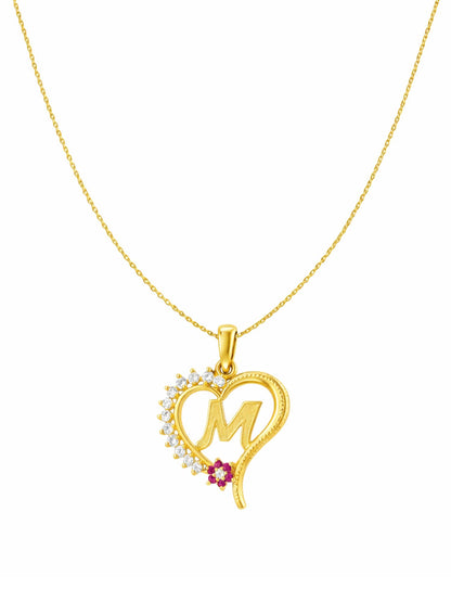 A To Z Letter Heart Initial Gold Short Necklace for Women
