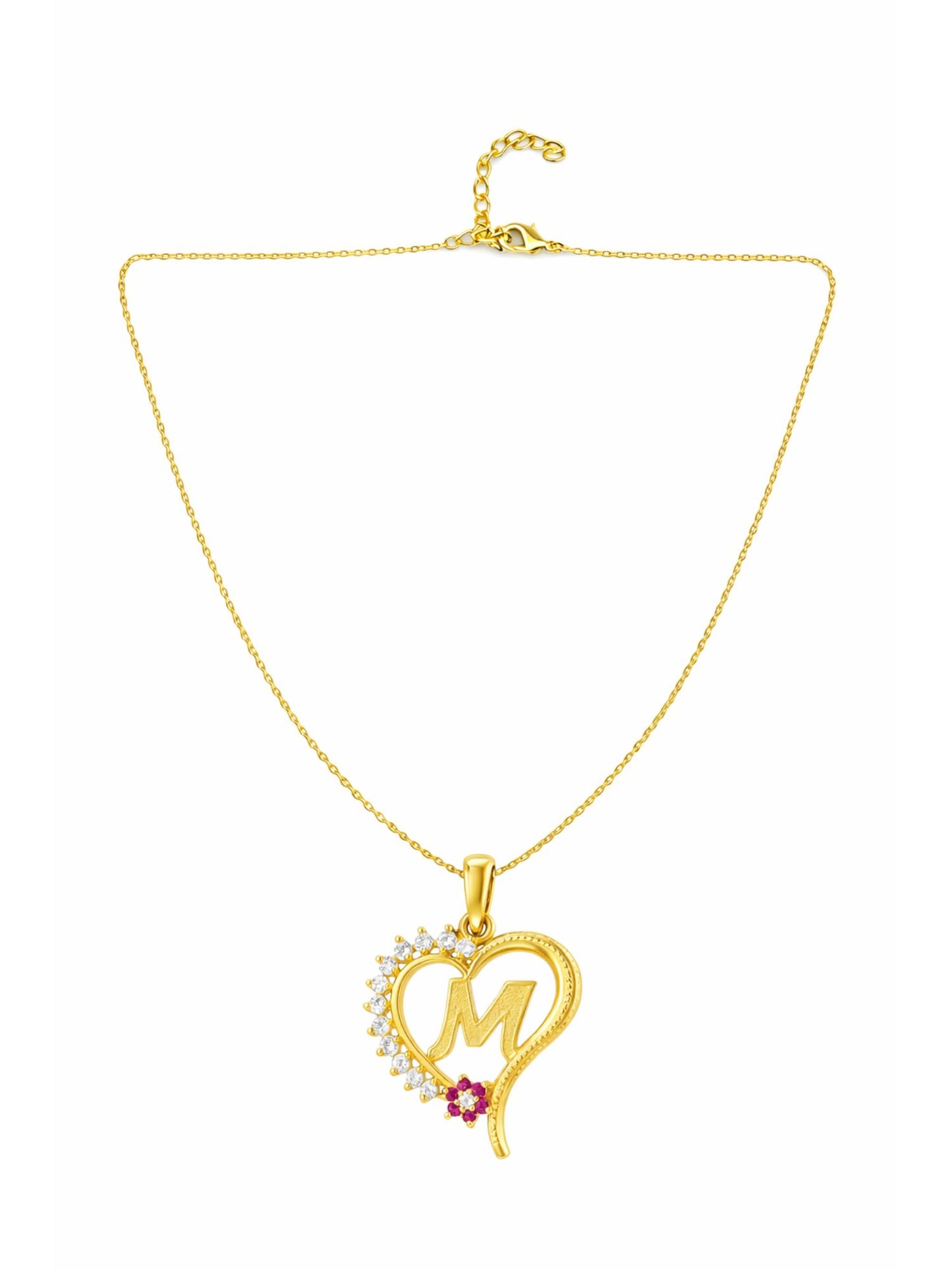 A To Z Letter Heart Initial Gold Short Necklace for Women