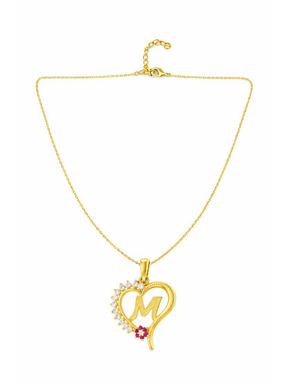 A To Z Letter Heart Initial Gold Short Necklace for Women