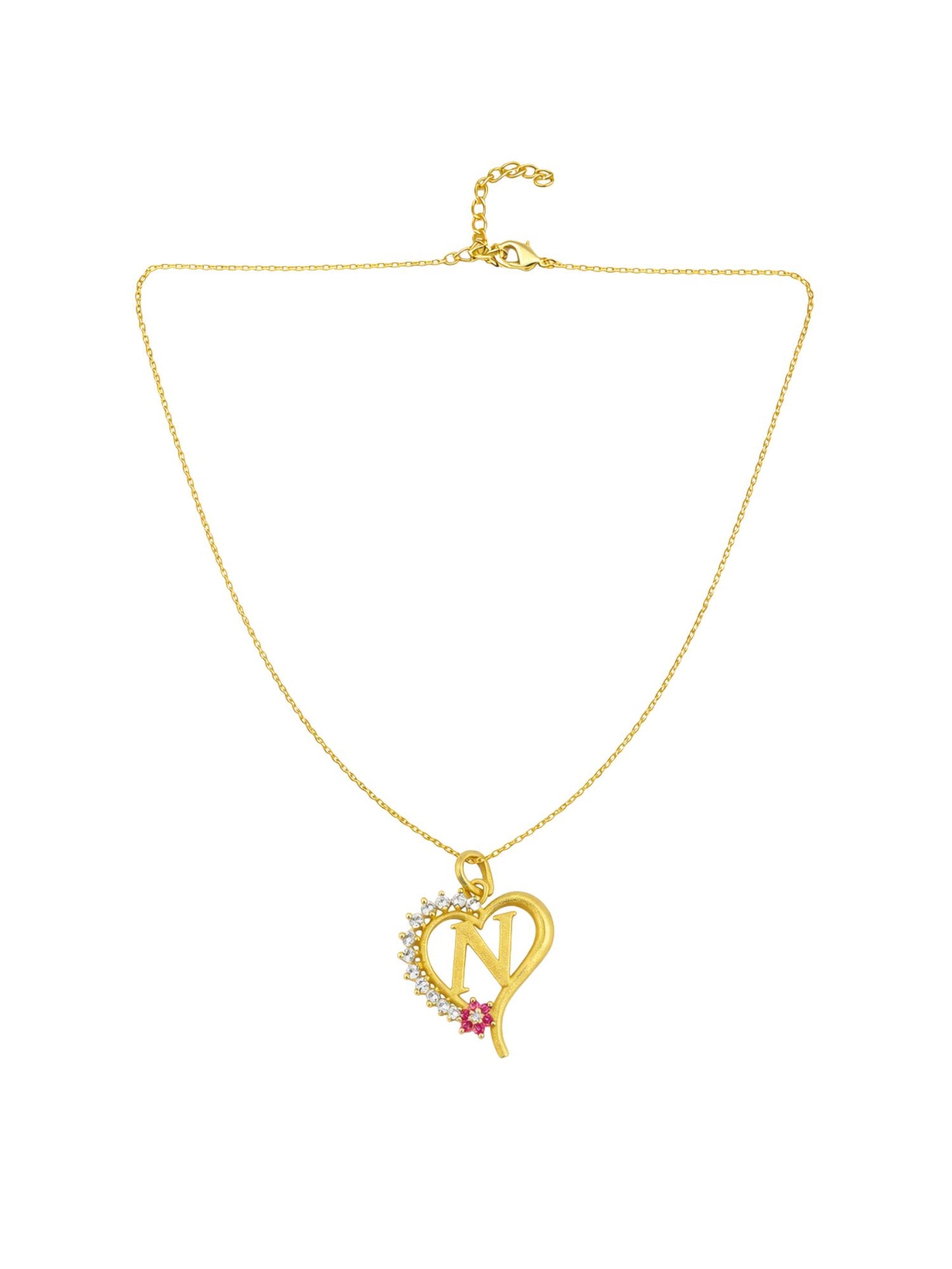 A To Z Letter Heart Initial Gold Short Necklace for Women
