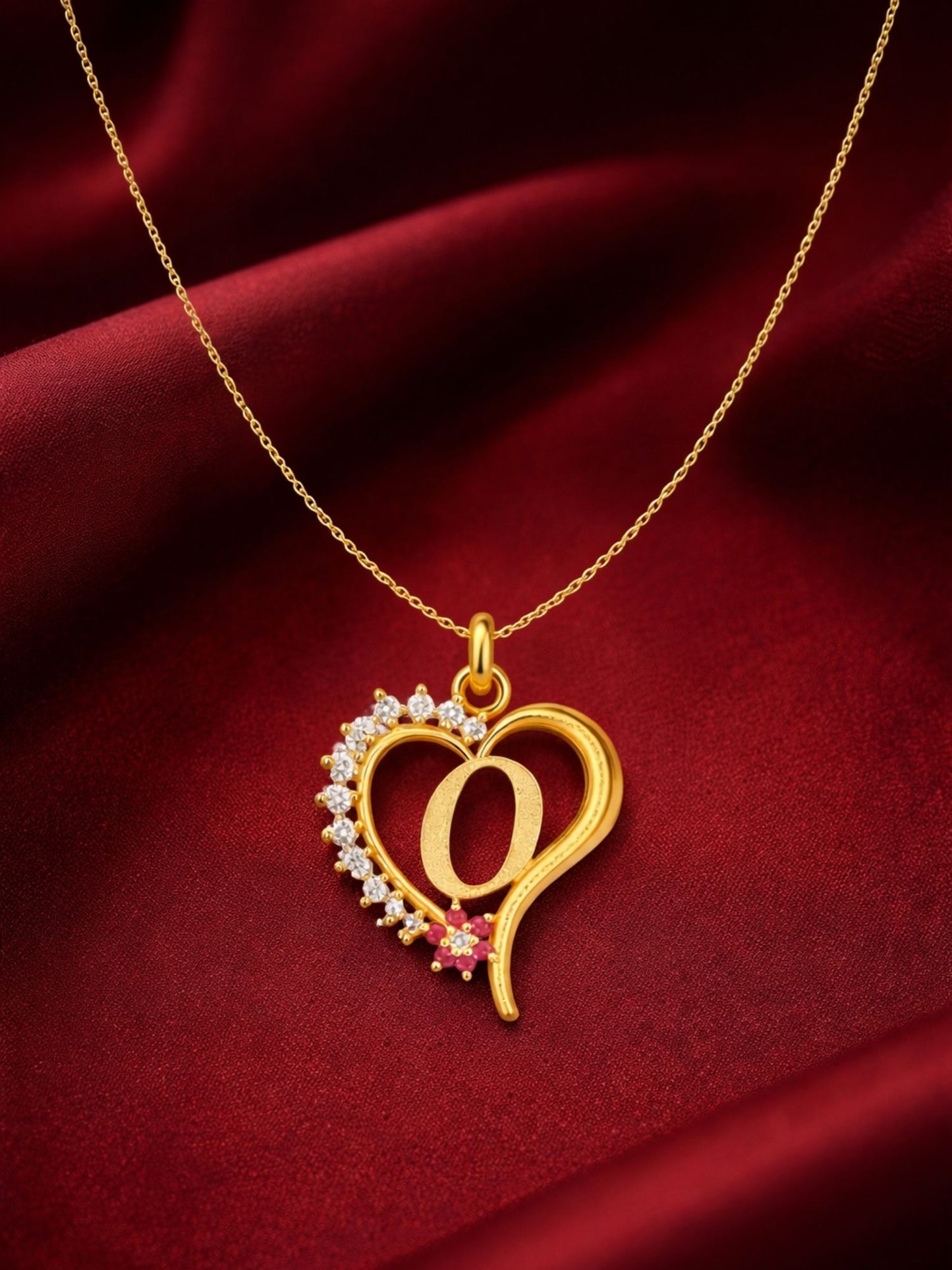 A To Z Letter Heart Initial Gold Short Necklace for Women