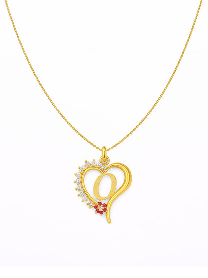 A To Z Letter Heart Initial Gold Short Necklace for Women