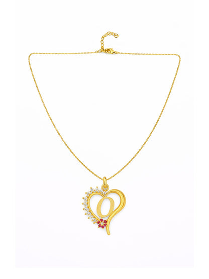 A To Z Letter Heart Initial Gold Short Necklace for Women