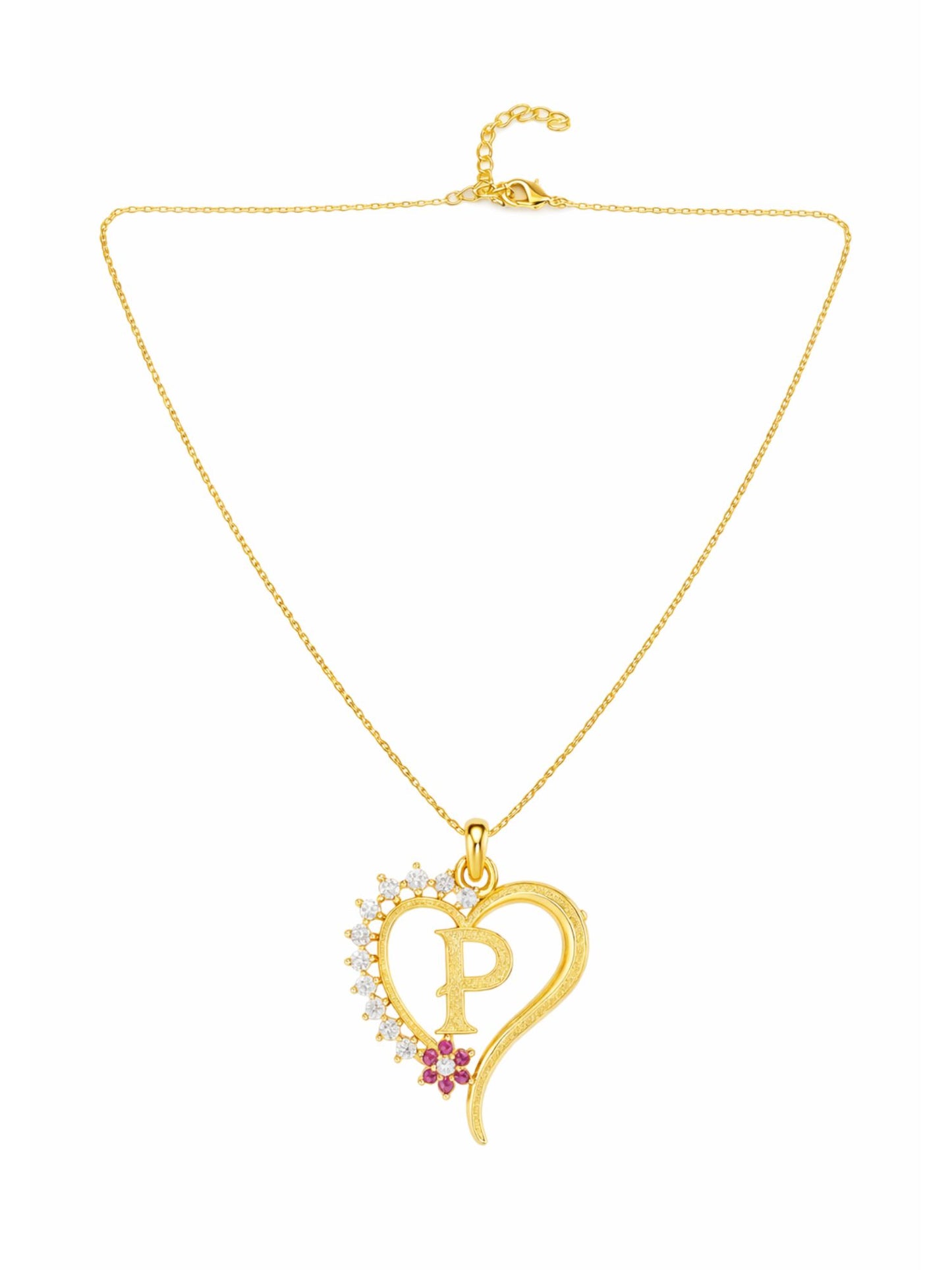 A To Z Letter Heart Initial Gold Short Necklace for Women