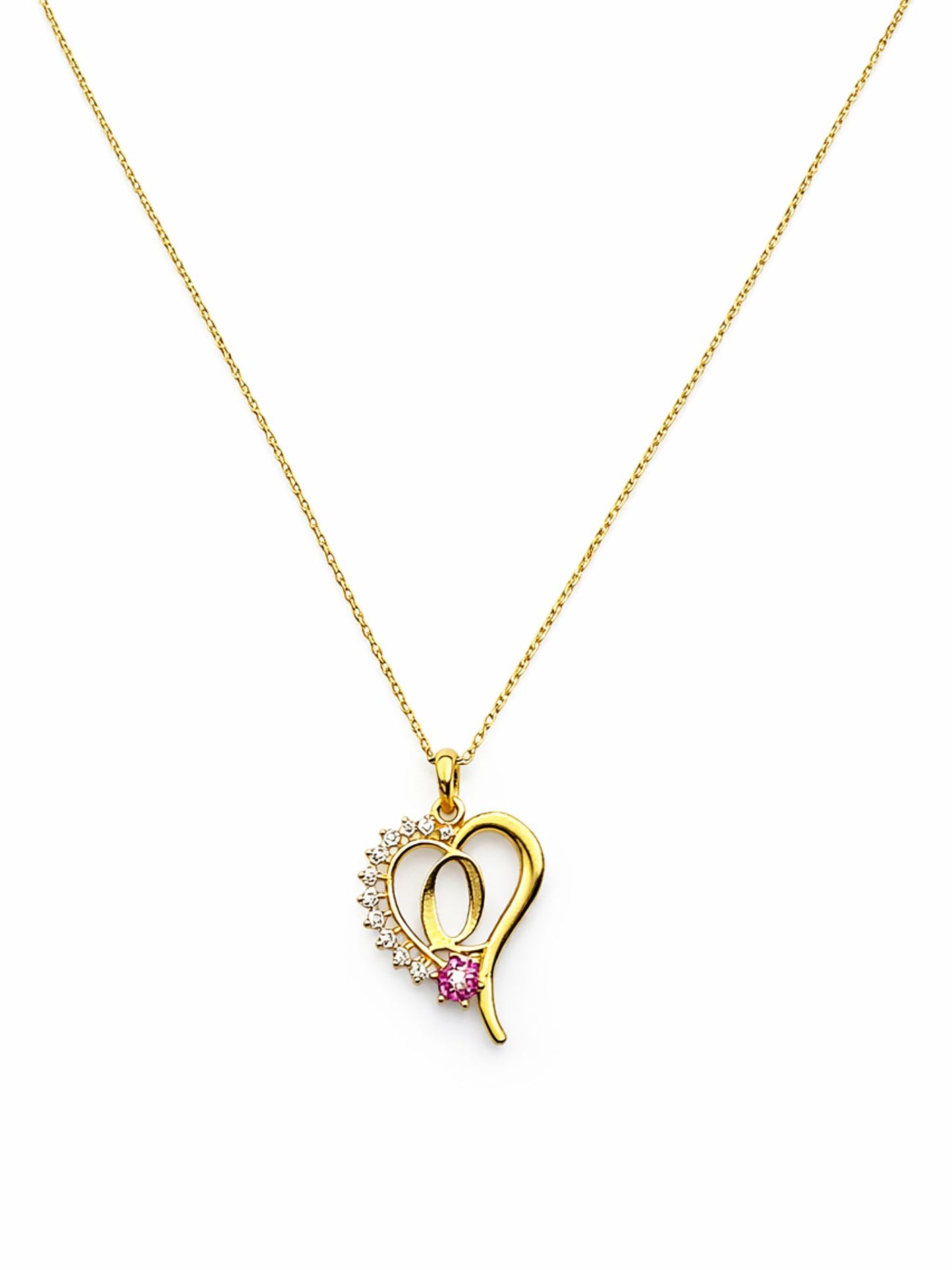 A To Z Letter Heart Initial Gold Short Necklace for Women