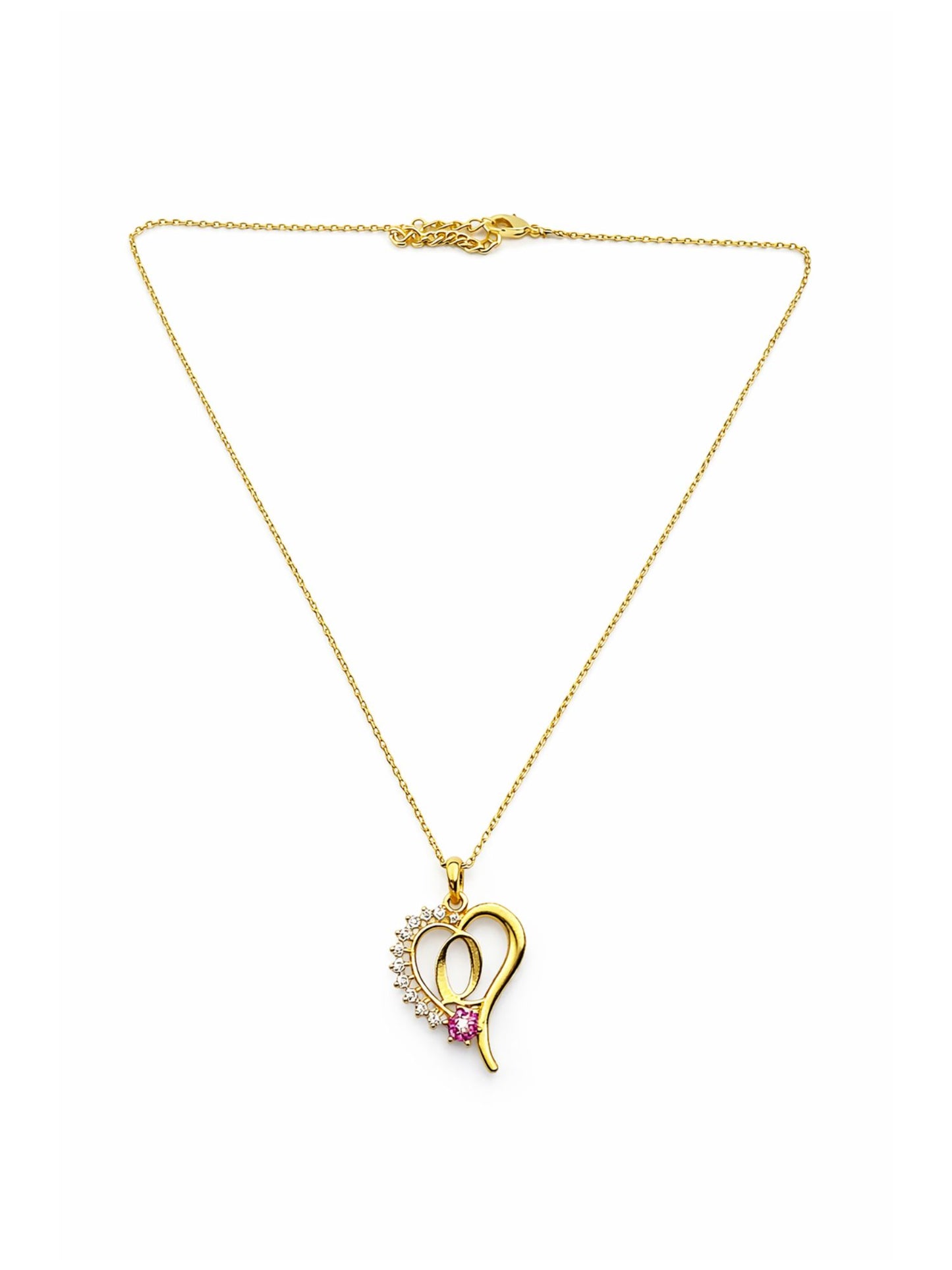A To Z Letter Heart Initial Gold Short Necklace for Women