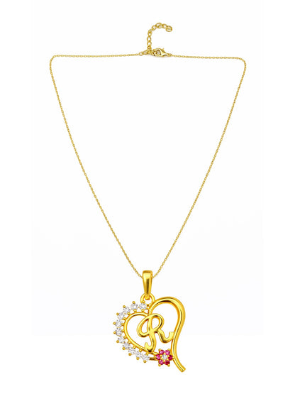 A To Z Letter Heart Initial Gold Short Necklace for Women