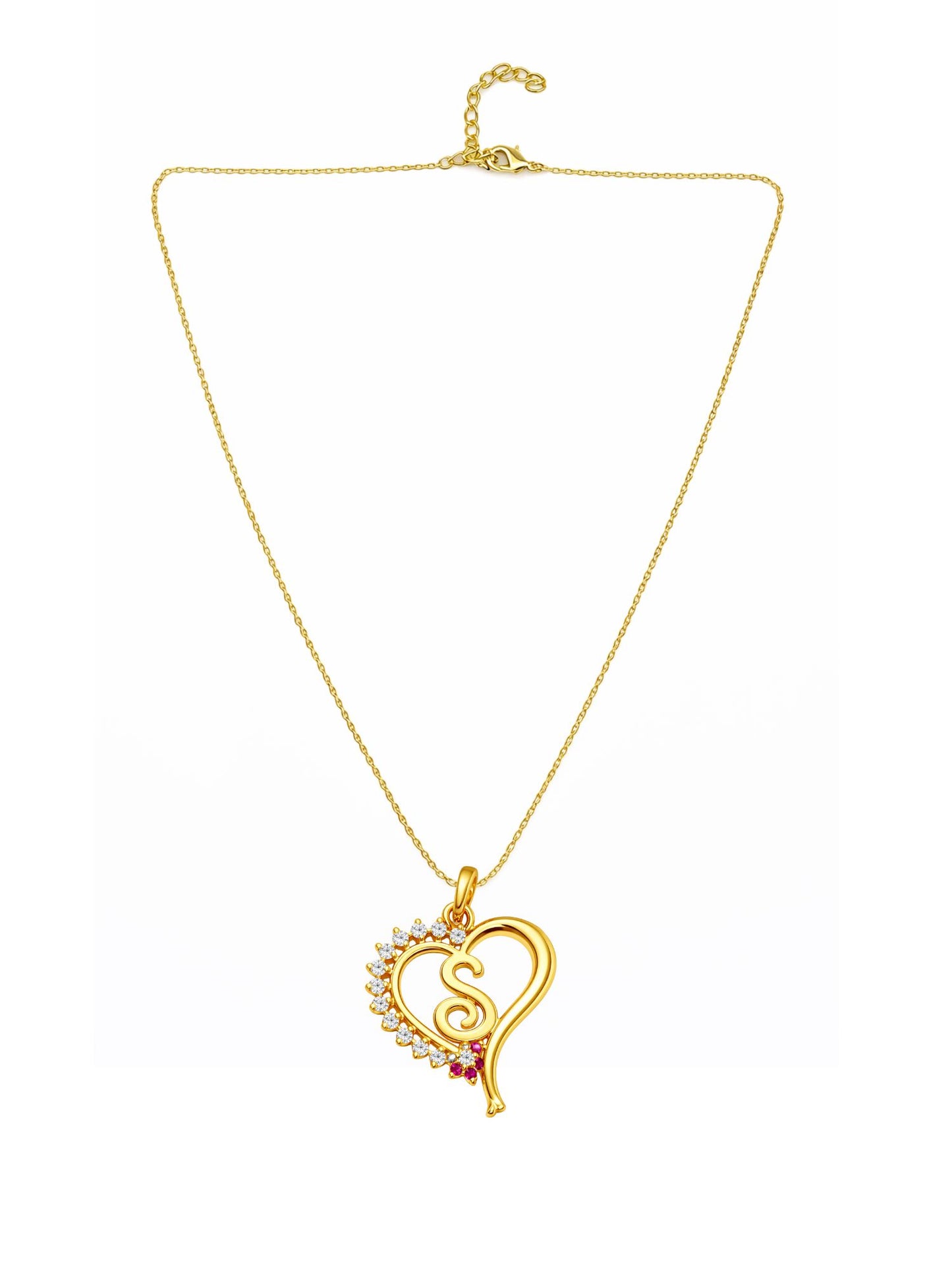 A To Z Letter Heart Initial Gold Short Necklace for Women
