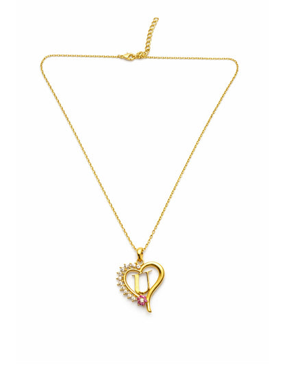 A To Z Letter Heart Initial Gold Short Necklace for Women