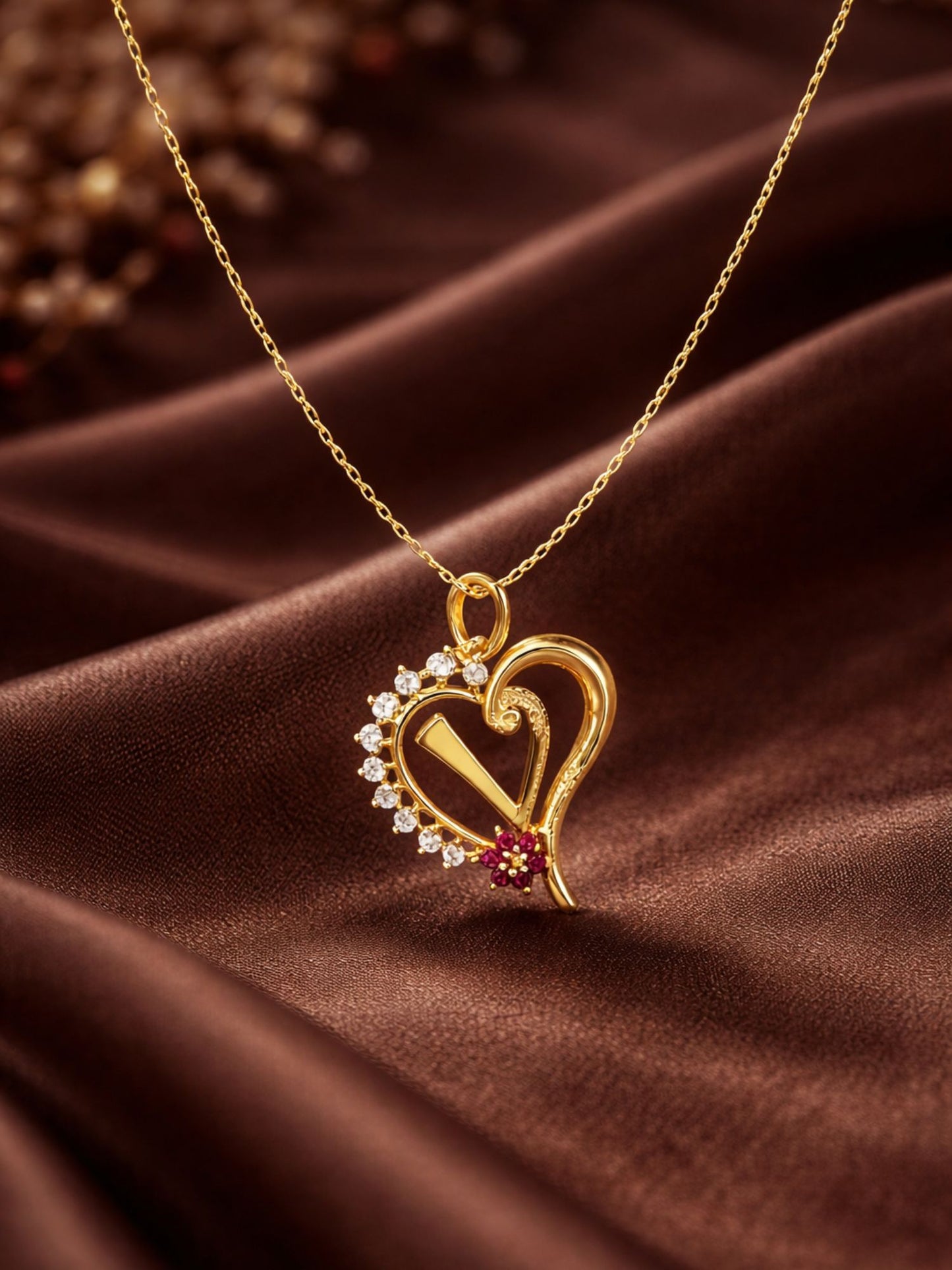 A To Z Letter Heart Initial Gold Short Necklace for Women