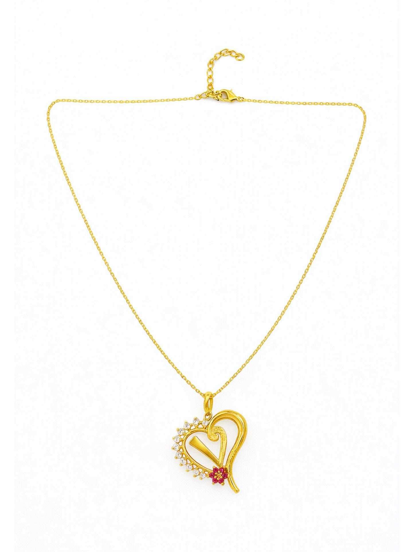 A To Z Letter Heart Initial Gold Short Necklace for Women