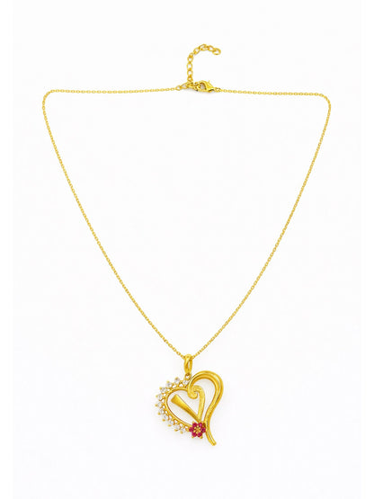 A To Z Letter Heart Initial Gold Short Necklace for Women