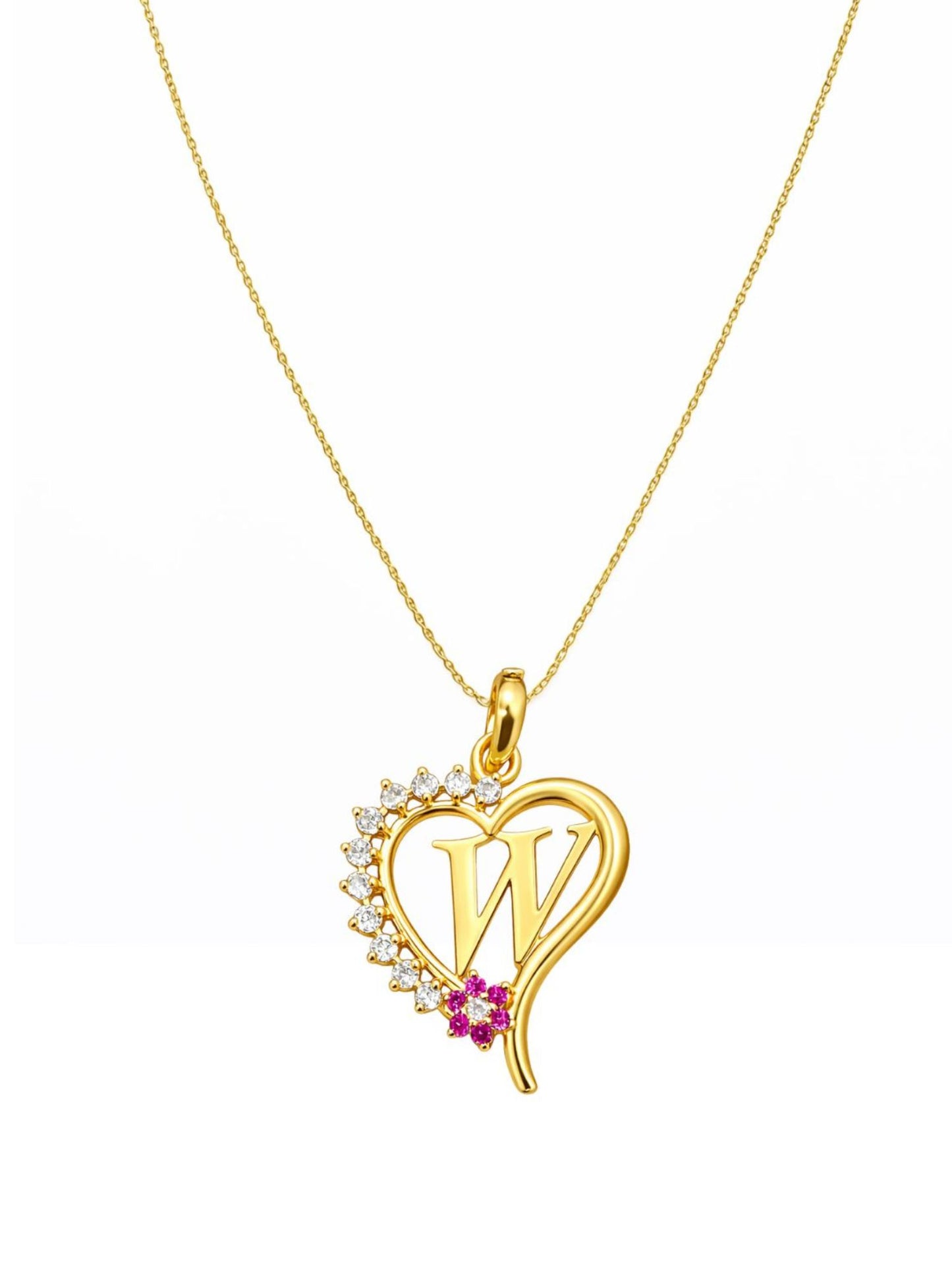 A To Z Letter Heart Initial Gold Short Necklace for Women