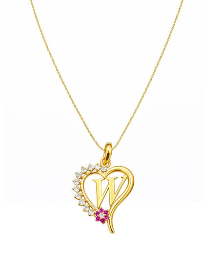 A To Z Letter Heart Initial Gold Short Necklace for Women