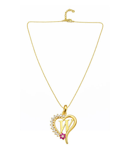 A To Z Letter Heart Initial Gold Short Necklace for Women