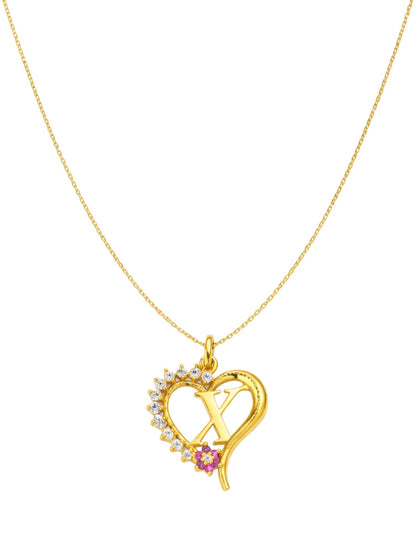 A To Z Letter Heart Initial Gold Short Necklace for Women