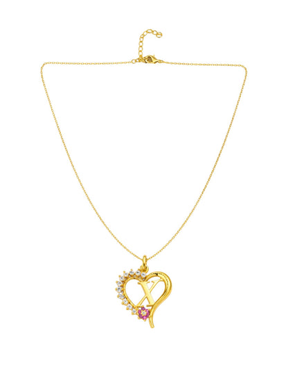 A To Z Letter Heart Initial Gold Short Necklace for Women