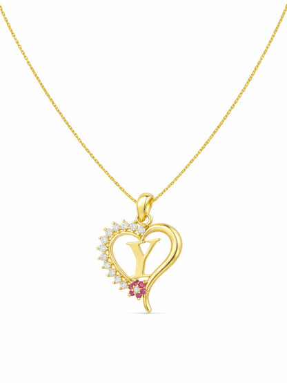 A To Z Letter Heart Initial Gold Short Necklace for Women
